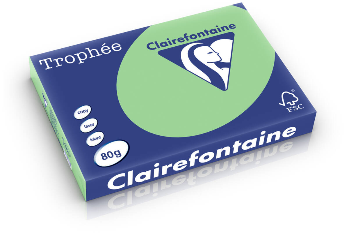 Kopieerpapier A3 lentegroen/grasgroen FSC houtvrij 500 vel, 80 grs.